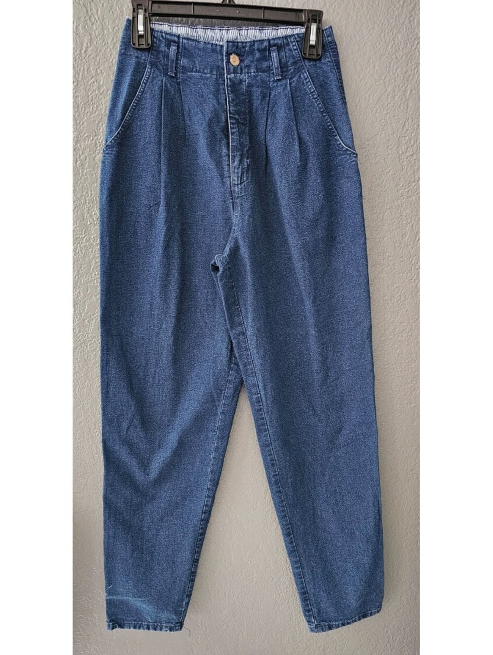 Vintage Womens Dockers Denim Jeans Pants Tapered Legs High Waist Size 6 Blue USA